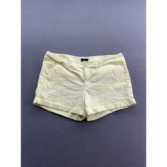 American Eagle Outfitters Pants - American Eagle Shorts Womens 16 Yellow White Geometric Print Midi Stretch Cotton